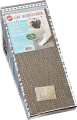 SPOT Ethical Products Corrugated Cardboard Cat Scratcher / 17" Ramp with Cutout/with Catnip and Silver Vine, Multi