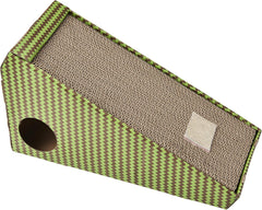 SPOT Ethical Products Corrugated Cardboard Cat Scratcher / 17" Ramp with Cutout/with Catnip and Silver Vine, Multi