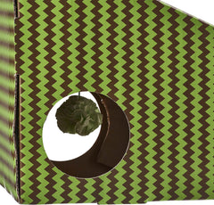 SPOT Ethical Products Corrugated Cardboard Cat Scratcher / 17" Ramp with Cutout/with Catnip and Silver Vine, Multi