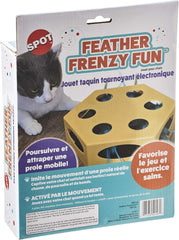 SPOT Feather Frenzy Fun/Electronic Spinning Teaser Cat Toy