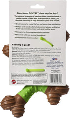 SPOT Bam-Bones Dental X-Bone - Made with Bamboo Fiber and a Massaging Rubber Center to Keep Teeth Clean, Durable Oral Care Dog Chew for Light Chewers & Teething Puppies Under 40lbs, 8in, Apple Flavor