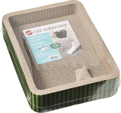 Corrugated Cardboard Cat Scratcher / 17" Bed/with Catnip and Silver Vine