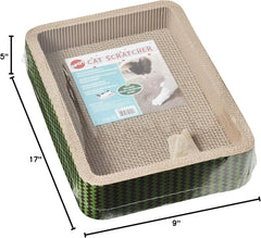 Corrugated Cardboard Cat Scratcher / 17" Bed/with Catnip and Silver Vine