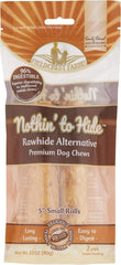 Fieldcrest Farms Nothing to Hide Natural Rawhide Alternative 5'' Rolls for Dogs - 3 Pack (6 Chews) Premium Grade Easily Digestible Chews (Peanut Butter)