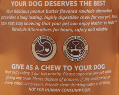 Fieldcrest Farms Nothing to Hide Natural Rawhide Alternative 5'' Rolls for Dogs - 3 Pack (6 Chews) Premium Grade Easily Digestible Chews (Peanut Butter)