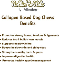 Fieldcrest Farms Nothin' to Hide Twist Stix Dog Chews - Natural Rawhide Alternative Treats for Dogs, Collagen Based Snack for Moderate Chewers Up to 15lbs, Allergen-Free Peanut Butter Flavor, 10 Pcs