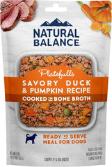 Natural Balance Platefulls Homestyle Adult Wet Dog Food, Savory Duck & Pumpkin Recipe Cooked in Bone Broth, 9 Ounce (Pack of 3)