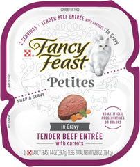 Purina Fancy Feast Gourmet Gravy Wet Cat Food, Petites Tender Beef With Carrots Entree - 2.8 Ounce (Pack of 12)