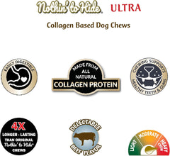 Fieldcrest Farms Nothin' to Hide 3 inch Ultra Knotted Bone Treats - Natural Rawhide Alternative Treats for Dogs, Collagen Based Snack for Heavy Chewers up to 15lbs