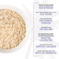 Tiki Cat Luau Pâté, Chicken and Egg Recipe in Chicken Broth, Grain-Free Balanced Nutrition Wet Canned Cat Food, for All Life Stages