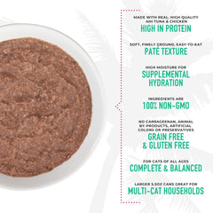 Tiki Cat Luau Pate, Ahi Tuna & Chicken Recipe in Chicken Consumme, Grain-Free Balanced Nutrition Wet Canned Cat Food, for All Life Stages,