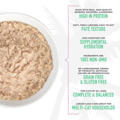 Tiki Cat Luau Pâté, Seabass Recipe in Seabass Consumme, Grain-Free Balanced Nutrition Wet Canned Cat Food, for All Life Stages