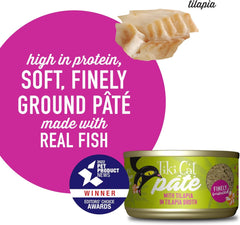 Tiki Cat Luau Pâté, Tilapia Recipe in Tilapia Consumme, Grain-Free Balanced Nutrition Wet Canned Cat Food, for All Life Stages