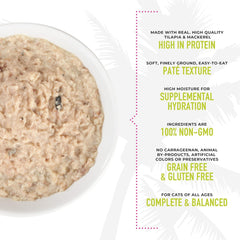 Tiki Cat Luau Pâté, Tilapia Recipe in Tilapia Consumme, Grain-Free Balanced Nutrition Wet Canned Cat Food, for All Life Stages