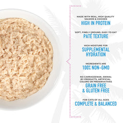 Tiki Cat Luau Pâté, Wild Salmon & Chicken Recipe in Salmon Broth, Grain-Free Balanced Nutrition Wet Canned Cat Food, for All Life Stages