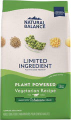 Natural Balance Limited Ingredient Adult Dry Dog Food with Vegan Plant Based Protein and Healthy Grains, Vegetarian Recipe, 12 Pound (Pack of 1)