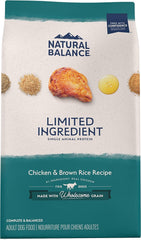 Natural Balance Limited Ingredient Adult Dry Dog Food with Healthy Grains, Chicken & Brown Rice Recipe, 24 Pound (Pack of 1)