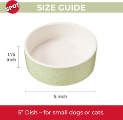 SPOT Speckled Stoneware- Round Ceramic Food/Water Bowl for Pets, Dishwasher Safe, Ideal for Small Dogs, Cats, Reptiles, Large Birds