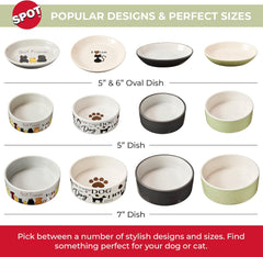 SPOT Speckled Stoneware- Round Ceramic Food/Water Bowl for Pets, Dishwasher Safe, Ideal for Small Dogs, Cats, Reptiles, Large Birds