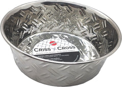 SPOT by Ethical Products - Non Slip Stainless Steel Dog Bowl Durable Dog Food and Water Pet Dish - Dishwasher Safe – Criss-Cross Style - Multiple Sizes - Puppy Bowl Dog Bowl Cat Dish - 3QT / 12 Cups
