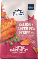 Natural Balance Limited Ingredient Adult Grain-Free Dry Cat Food, Salmon & Green Pea Recipe, 4 Pound (Pack of 1)