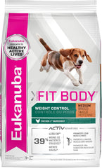 EUKANUBA Fit Body Weight Control Medium Breed Dry Dog Food, 28 lbs.