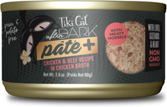 Tiki Cat After Dark Pate+, Chicken & Beef, High-Protein and 100% Non-GMO Ingredients, Wet Cat Food for Adult Cats
