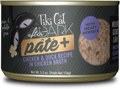 Tiki Cat After Dark Pate+, Chicken & Duck, High-Protein and 100% Non-GMO Ingredients, Wet Cat Food for Adult Cats