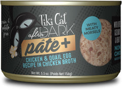 Tiki Cat After Dark Pate+, Chicken & Quail Egg Recipe in Chicken Broth, with High Moisture Broth for Optimal Hydration, Wet Canned Cat Food