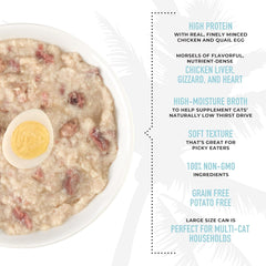 Tiki Cat After Dark Pate+, Chicken & Quail Egg Recipe in Chicken Broth, with High Moisture Broth for Optimal Hydration, Wet Canned Cat Food
