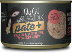 Tiki Cat After Dark Pate+, Chicken & Beef, High-Protein and 100% Non-GMO Ingredients, Wet Cat Food for Adult Cats