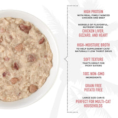 Tiki Cat After Dark Pate+, Chicken & Beef, High-Protein and 100% Non-GMO Ingredients, Wet Cat Food for Adult Cats