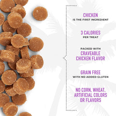 Tiki Cat Soft & Chewy Treats, Chicken Flavor, 3 Calories Per Treat with Grain-Free and No Added Gluten