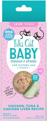 Tiki Cat Baby, Chicken Tuna & Chicken Liver Mousse & Shreds, High-Protein and Flavorful, Wet Cat Food for Kittens 4 Weeks Plus