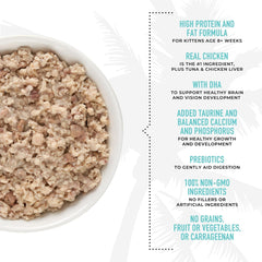 Tiki Cat Baby, Chicken Tuna & Chicken Liver Shreds, High-Protein and Flavorful, Wet Cat Food for Kittens 8 Weeks Plus