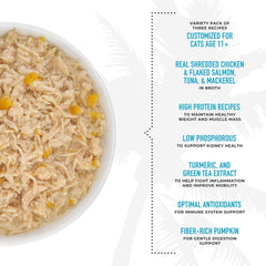 Tiki Cat Silver Variety Pack, Immune System Support Formulated for Older Cats Aged 11+, Senior Wet Cat Food