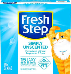Fresh Step Simply Unscented Clumping Litter, Fresh Step Unscented Cat Litter With Activated Charcoal Technology, 14 lb. Box