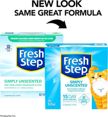 Fresh Step Simply Unscented Clumping Litter, Fresh Step Unscented Cat Litter With Activated Charcoal Technology, 14 lb. Box