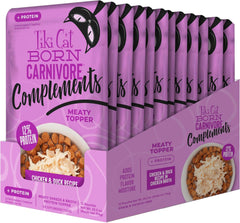 Tiki Cat Born Carnivore Complements Wet Cat Food Topper, Chicken & Duck