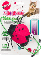 SPOT Buzzing Insect A-Door-Able Cat Toy - Hanging Bug with Touch Activated Buzzing Sound, Attaches to Any Door Frame, Engages Cats' Natural Hunting Instincts for Hours of Play - 5" Assorted Styles