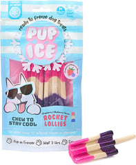 Pup Ice- Ready to Freeze at Home Dog Treats-Edible Chews for Small Breed Dogs & Puppies with Real Chicken to Keep Your Pup Cool Year Round, Fruity Lollies Watermelon Flavor, 3pcs