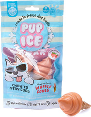 SPOT Pup Ice- Ready to Freeze at Home Dog Treats-Edible Chews for Medium Breed Dogs & Puppies with Real Chicken to Keep Your Pup Cool Year Round, Waffle Cone Strawberry Flavor, 2pcs