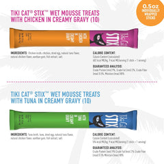 Tiki Cat Stix Mousse Treats, Single Serve Indulgent Lickable Treat or Dry Food Topper, Variety Pack