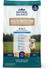 Natural Balance Health Protection Puppy Dry Dog Food – Whole Body Health, Easy on Digestion Dog Food Made with Chicken, Brown Rice & Pumpkin for Puppies - 12lbs.