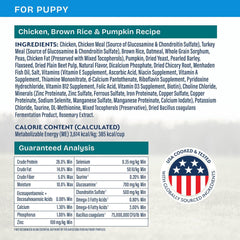 Natural Balance Health Protection Puppy Dry Dog Food – Whole Body Health, Easy on Digestion Dog Food Made with Chicken, Brown Rice & Pumpkin for Puppies - 4lbs.