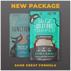 Tiki Cat Solutions Topper Multipack, Skin Coat, Salmon Recipe in Broth