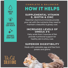 Tiki Cat Solutions Dry Cat Food, Skin & Coat, Salmon & Herring