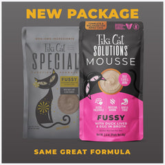 Tiki Cat Solutions Mousse Multipack Wet Cat Food, Fussy, Duck Liver & Egg