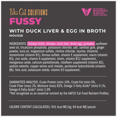 Tiki Cat Solutions Mousse Multipack Wet Cat Food, Fussy, Duck Liver & Egg