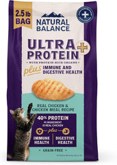 Natural Balance Ultra Protein Plus Dry Cat Food, Immune and Digestive Health Real Chicken & Chicken Meal, 2.5 lbs.